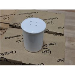 3.5" WHITE PORCELAIN SALT SHAKERS - LOT OF 24