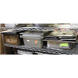 8 ASSORTED FULL-SIZE S/S INSERTS W/ 7 LIDS +