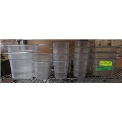 LOT OF 15 ASSORTED POLYCARB INSERTS