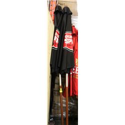 LOT OF 2 OKANAGAN SPRING PATIO UMBRELLAS, BLACK.