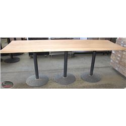 CARIBOU TRIPLE PEDESTAL HARDWOOD MAPLE TABLE