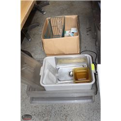 TWO TOTES WITH LIDS & VARIOUS INSERT LIS & MISC,