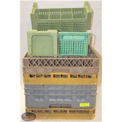 LOT OF 4 DISH RACKS W/ 3 CUTLERY HOLDER DISHWASHER