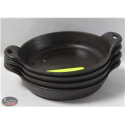 LOT OF 4 LODGE 6-1/2" ROUND CAST IRON MINI