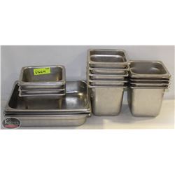 LOT OF 17 ASSORTED SIZED STAINLESS STEEL INSERTS