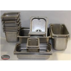 LOT OF 16 ASSORTED SIZED STAINLESS STEEL INSERTS