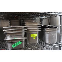 LOT OF 21 ASSORTED SIZE STAINLESS STEEL INSERTS