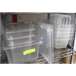 LOT OF 24 ASSORTED SIZE POLYCARB INSERTS W/