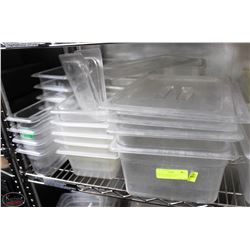 LOT OF 25 ASSORTED SIZE POLYCARB INSERTS W/