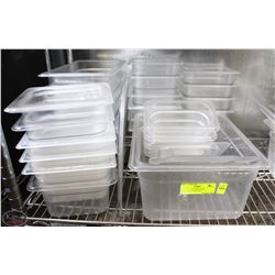 LOT OF 26 ASSORTED SIZE POLYCARB INSERTS W/