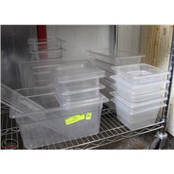 LOT OF 24 ASSORTED SIZE POLYCARB INSERTS W/