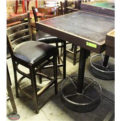 4' HI-TOP WOOD TABLE W/ 2 CHAIRS