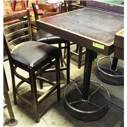 4' HI-TOP WOOD TABLE W/ 2 CHAIRS