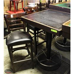 4' HI-TOP WOOD TABLE W/ 2 CHAIRS