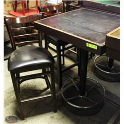 4' HI-TOP WOOD TABLE W/ 2 CHAIRS