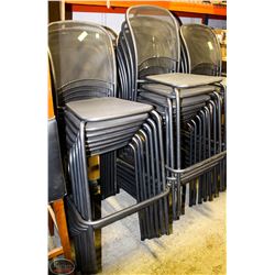 LOT OF 11 BLACK  ALUMINUM PATIO CHAIRS