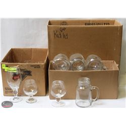 3 BOXES OF ASSORTED DRINKING GLASSES