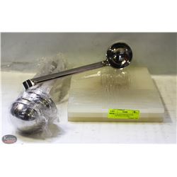 6 NEW 40 OZ STAINLESS STEEL LADLES WITH 3 CUTTING