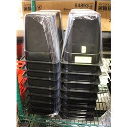 LOT OF 16 BLACK PLASTIC FOOD INSERTS - 1/3 SIZE 6"