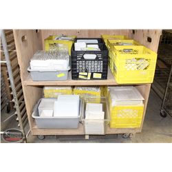 LARGE LOT OF DECORATIVE SQUARE SERVING DISHWARE