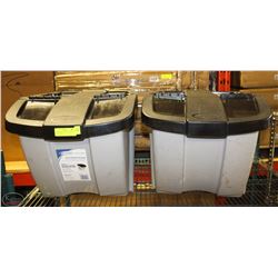 2 FLIP LID STACKING STORAGE CONTAINERS