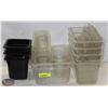 Image 1 : LOT OF 15 ASSORTED SIZED POLYCARB INSERTS W/ LIDS.