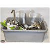 Image 1 : BUSBIN OF ASSORTED UTENSILS, LADLES,