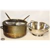Image 1 : ALUMINUM POT W/ 2 PASTA COOKER S/S STRAINERS &