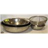 Image 1 : LOT OF 10 ASSORTED S/S MIXING BOWLS W/ STRAINER