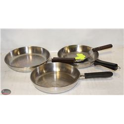3 ASSORTED FRYING PANS-2 LAGOSTINA INDUCTION