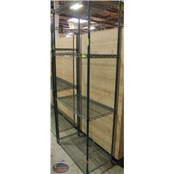 4-TIER GREEN WIRE COMMERCIAL STORAGE RACK
