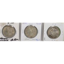 3 SILVER USA MORGAN DOLLARS, 1921, 1885