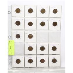 SHEET OF US PENNIES.