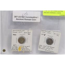 TWO 307-337 AD CONSTANTINE ANCIENT ROMAN  COINS