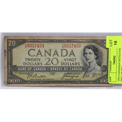 1954 CANADIAN DEVILS FACE 20 DOLLAR BILL.