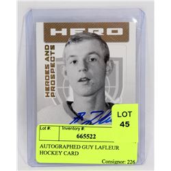 AUTOGRAPHED GUY LAFLEUR HOCKEY CARD