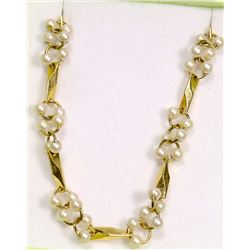 VINTAGE ESTATE GOLD TONED BRACELET W/ FAUX PEARL