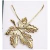 Image 1 : GOLD TONED MAPLE LEAF PENDANT W/ CRYSTAL ACCENTS