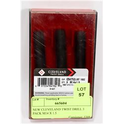 NEW CLEVELAND TWIST DRILL 3 PACK M14 X 1.5