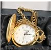 Image 1 : VINTAGE SHIVAS GOLD TONED POCKET WATCH W/ CHAIN