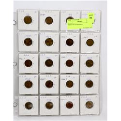 SHEET OF US PENNIES.