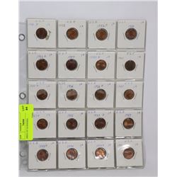 SHEET OF US PENNIES.