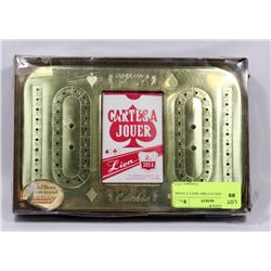 SOLID BRASS EUCHRE DIECUT GAME BOARD