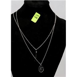 STERLING SILVER .925 CHAIN & PENDANTS, 1 WITH