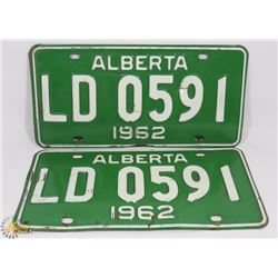 1962 ALBERTA LICENSE PLATES