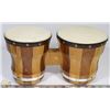 Image 1 : A PAIR OF WOODEN BONGO DRUMS