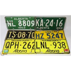BOX OF 6 VINTAGE LICENCE PLATES - 61,62,68,70,76,8