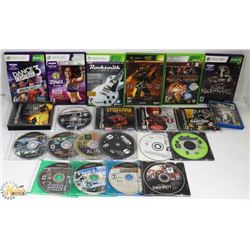 BOX W/5 XBOX 360 GAMES, 9 XBOX GAMES