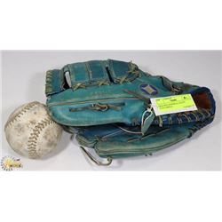SPALDING BASEBALL GLOVE F533131&BALL.