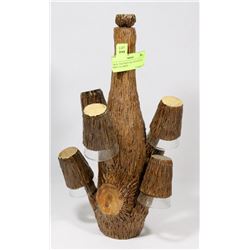 TREE THEMED DECANTER WITH SHOT GLASSES